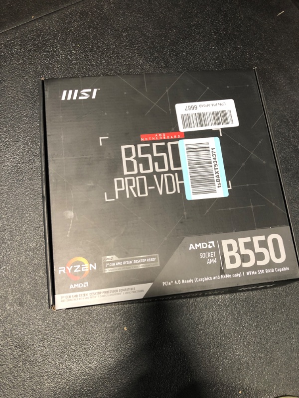 Photo 2 of MSI B550M PRO-VDH WiFi ProSeries Motherboard (AMD AM4, DDR4, PCIe 4.0, SATA 6Gb/s, M.2, USB 3.2 Gen 1, Wi-Fi, D-SUB/HDMI/DP, Micro-ATX)