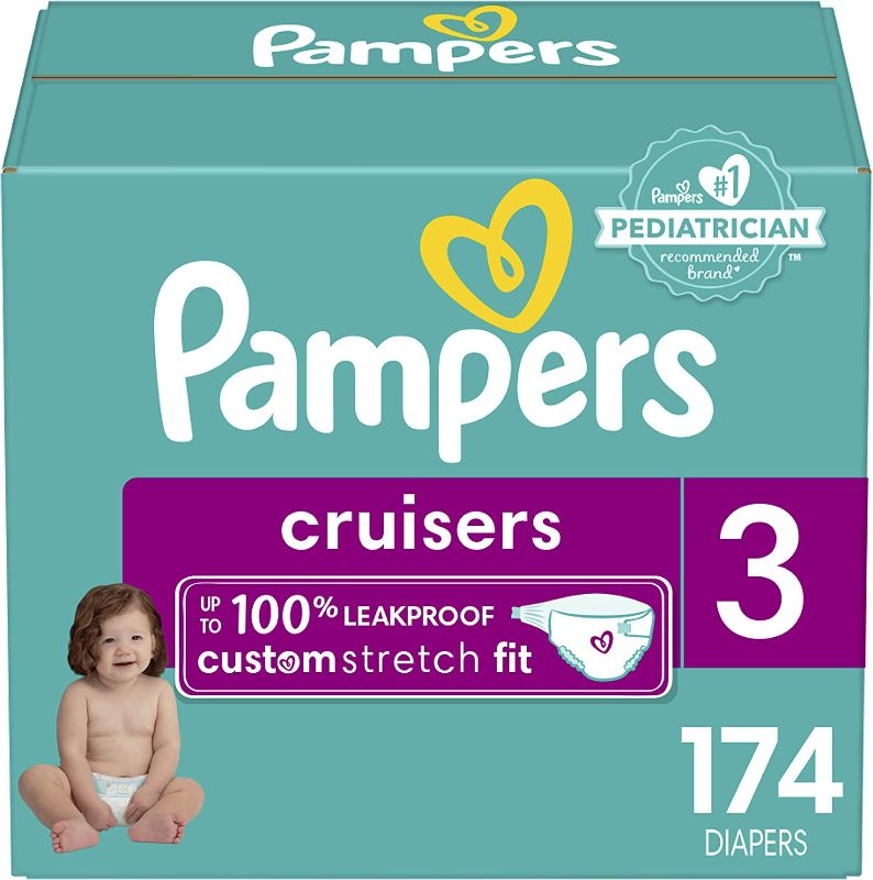 Photo 1 of Diapers Size 3, 174 Count - Pampers Cruisers Disposable Baby Diapers, (Packaging May Vary)