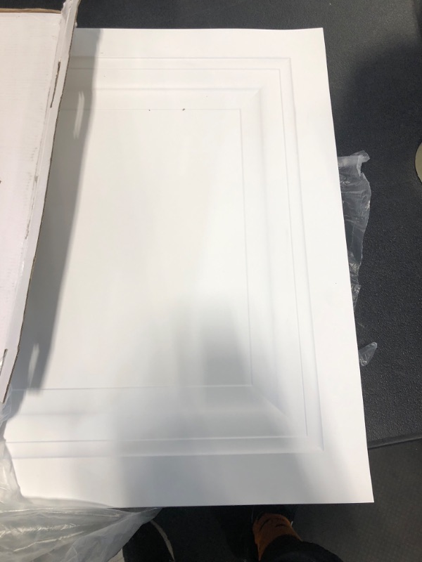 Photo 1 of Art3d 12-Pack Square Drop Ceiling Tile 2ft x 2ft in White, PVC Ceiling Panel 24 x 24in. 24*24 White 12