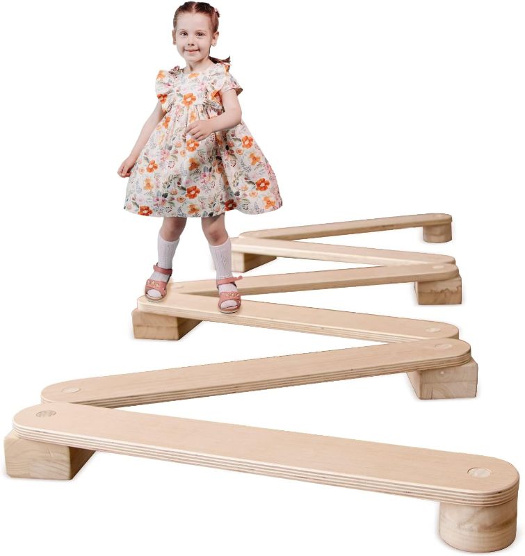 Photo 1 of Avrsol Kids Balance Beam Wooden 5 Stepping Stones Montessori Furniture Balance Board For Toddlers Kids Play Gym