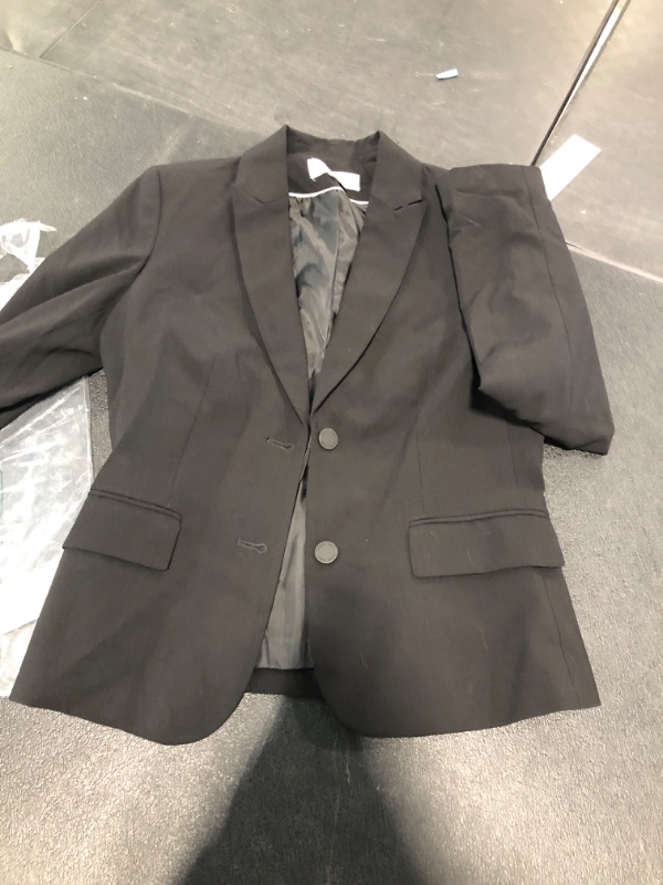 Photo 1 of Calvin Klein Women's Two Button Lux Blazer (Petite, Standard, & Plus) 2 Black