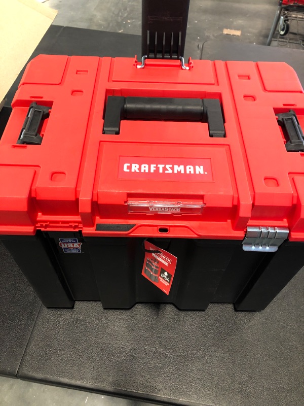 Photo 1 of CRAFTSMAN VERSASTACK Rolling Tool Box with Wheels, Lockable, Red, 20 Inch (CMST17835) Rolling Box