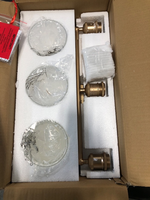 Photo 3 of Bathroom Light Fixtures, 3-Light Gold Bathroom Light Fixtures, Gold Vanity Light with Clear Glass Shades, 21.5’’ L x 7.5’’ W x 10’’ H