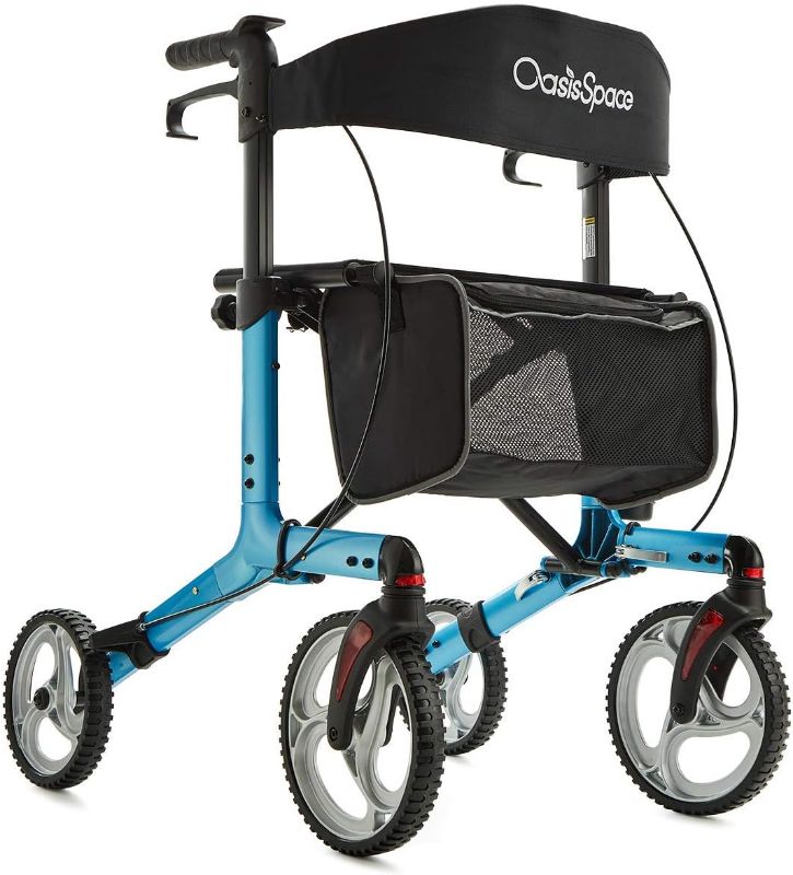 Photo 1 of 
OasisSpace Foldable Rollator Walker with Seat, Walker with 10" Front Wheels?Rolling Walker with Backrest for Senior