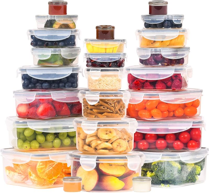 Photo 2 of 50 Pcs Large Food Storage Containers with Lids Airtight-85 oz to Sauces Box-Total 526Oz Stackable Kitchen Bowls Set Meal Prep Containers-BPA Free Leak proof Plastic Lunch Boxes- Freezer Microwave safe Transparent 50 Pcs