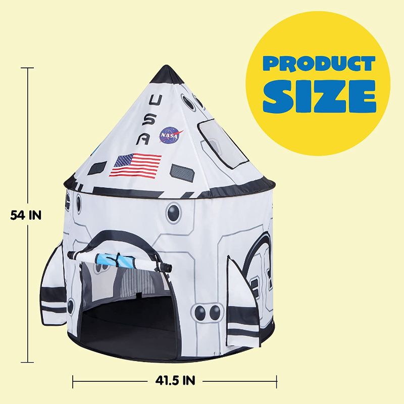 Photo 2 of JOYIN Rocket Ship Play Tent Pop up Play Tent Kids Indoor Outdoor Spaceship Playhouse Tent Set