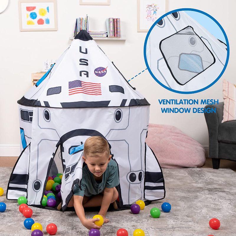 Photo 1 of JOYIN Rocket Ship Play Tent Pop up Play Tent Kids Indoor Outdoor Spaceship Playhouse Tent Set