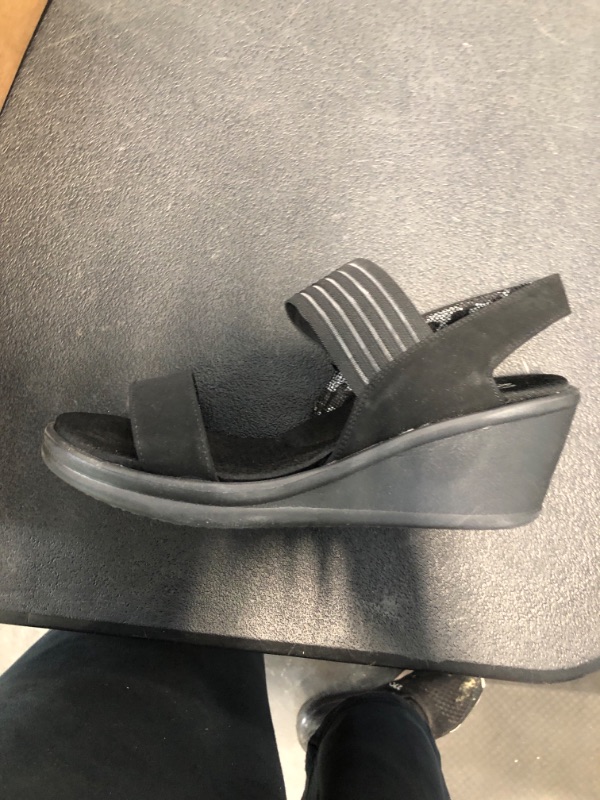 Photo 1 of Skechers Cali Women's Rumblers Sci-Fi Wedge Sandal 11 Wide Black