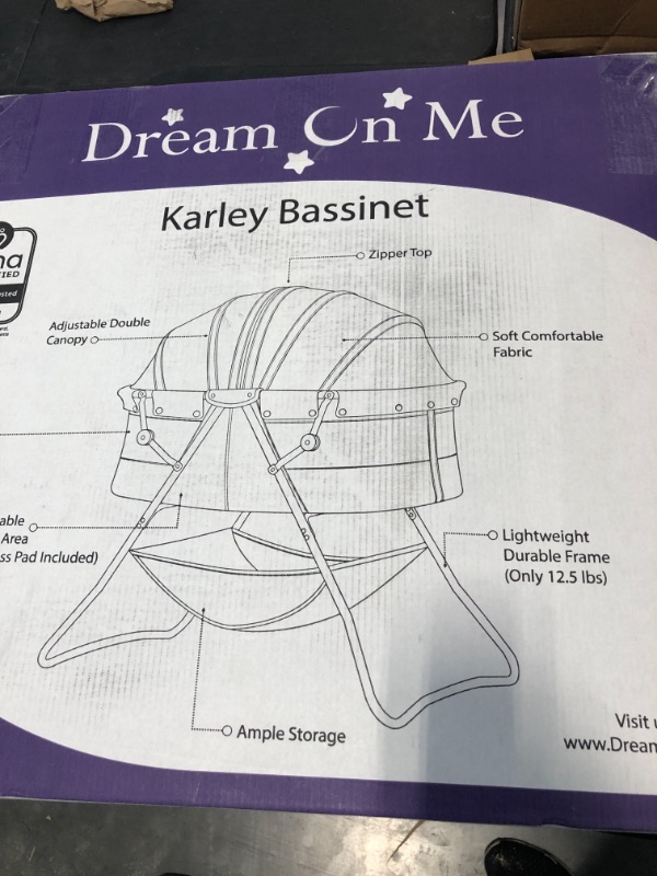 Photo 2 of Dream On Me Karley Bassinet, Gray