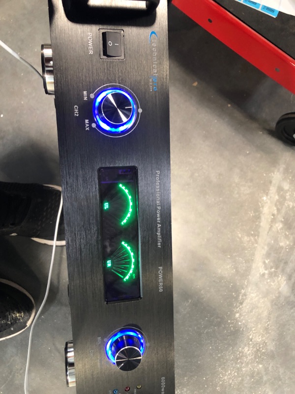 Photo 1 of Technical Pro 6000 Watts Professional Portable PA System, 2 Channel Digital Stereo Power Amplifier with Dual Cooling Speed Fans for Home Speaker System