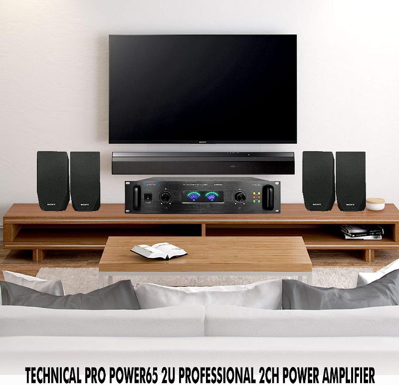 Photo 1 of Technical Pro 6000 Watts Professional Portable PA System, 2 Channel Digital Stereo Power Amplifier with Dual Cooling Speed Fans for Home Speaker System