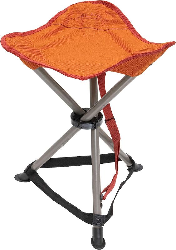 Photo 4 of ALPS Mountaineering Tri-Leg Stool - Rust & TravelChair Slacker Chair, Portable Tripod Chair for Outdoor Adventures, Green (1389VG)