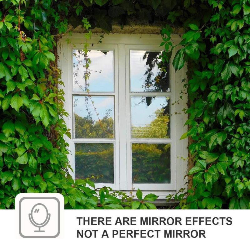 Photo 4 of Window Film One Way Mirror Film Privacy Static Non-Adhesive Decorative Heat Control Anti UV Window Tint for Home and Office Silver 6 Mil 23.6 Inch x 6.5 Feet Silver 23.6 Inch x 6.5 Feet