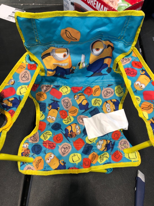 Photo 3 of Minions 2 Foldable Camp Chair Fold N Go Chair Sturdy Metal Construction (Easy to Open, Handy Cup Holder, Cleanable Materials, Carrying Bag) for Kids Ages 3+