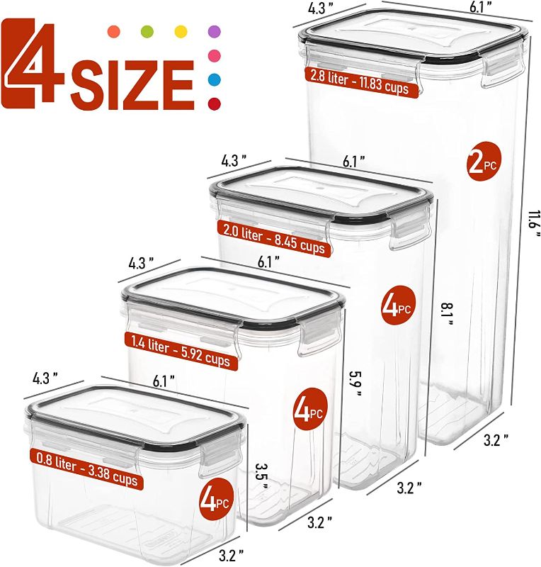 Photo 2 of 14 Pack Airtight Food Storage Containers for Kitchen Pantry Organization and storage, Skroam BPA Free Plastic Canister Set with Lids, Cereal, Pasta, Flour...
