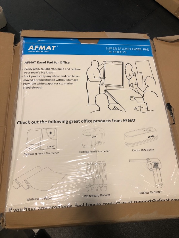 Photo 1 of AFMAT Sticky Easel Pad, UPGRADED Chart Paper for Teachers, Large Self Stick Flip Chart Easel Paper, 25 x 30 Inches, 30 Sheets/Pad Chart Paper, 6 Pads