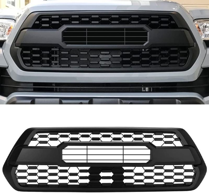 Photo 5 of SNA Front Grill Compatible for (2016-2022) Tacoma TRD Pro Grill for SR SR5 TRD Sport TRD Off Road Limited TRD Pro Models, Matte Black ABS Grille with All Accessories 2016-2022 Grille