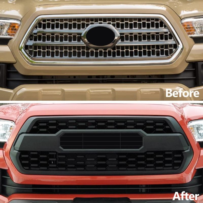 Photo 1 of SNA Front Grill Compatible for (2016-2022) Tacoma TRD Pro Grill for SR SR5 TRD Sport TRD Off Road Limited TRD Pro Models, Matte Black ABS Grille with All Accessories 2016-2022 Grille