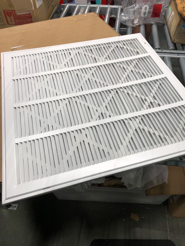 Photo 2 of 24" X 24" Return Air Filter Grille - Filter Included - Easy Plastic Tabs for Removable Face/Door - HVAC Vent Duct Cover - White [Outer Dimensions: 25.75w X 25.75h]