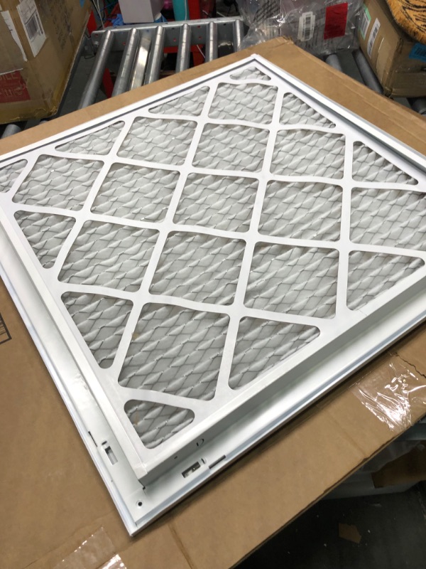 Photo 3 of 24" X 24" Return Air Filter Grille - Filter Included - Easy Plastic Tabs for Removable Face/Door - HVAC Vent Duct Cover - White [Outer Dimensions: 25.75w X 25.75h]