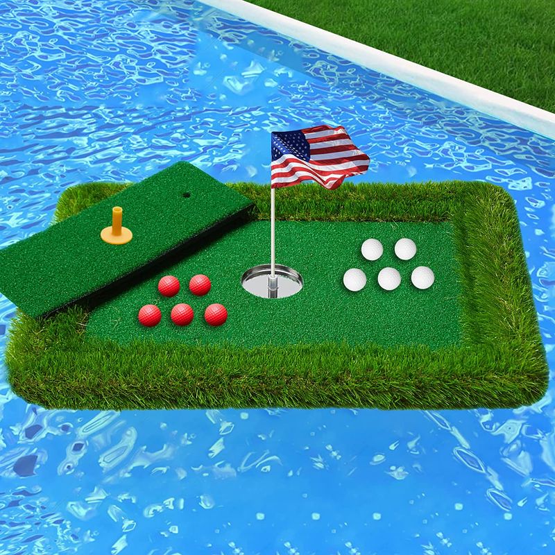 Photo 1 of PLBBJH Floating Golf Green for Pool, Floating Chipping Green, Pool Golf Turf Mat Set for Adults Outdoor Game - Perfect Golf Gift for Golfers

