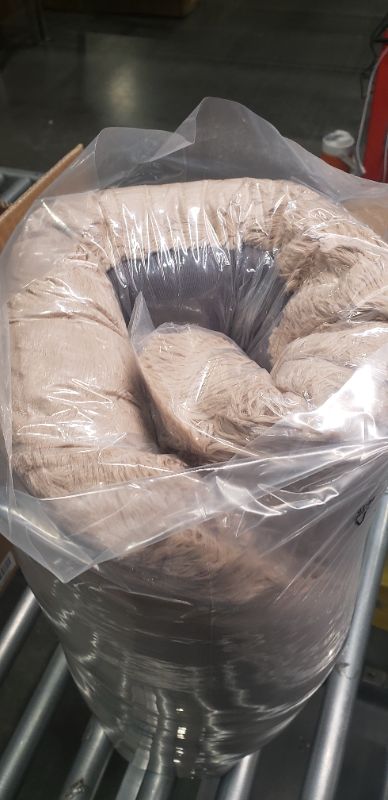 Photo 1 of Bedsure Calming Dog Bed for Large Dogs - Donut Washable Large Pet Bed, 36 inches Anti Anxiety Round Fluffy Plush Faux Fur Cat Bed, Fits up to 100 lbs Pets, Camel 36x36x10 Inch (Pack of 1) Camel