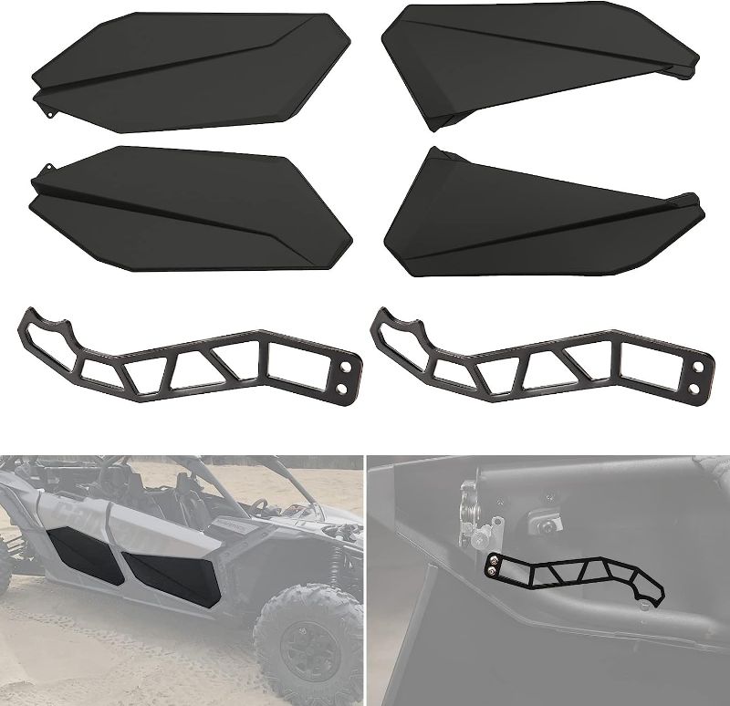 Photo 1 of A & UTV PRO Lower Door Panels Inserts & Custom Door Handles, for Can-Am Maverick X3 Max RS DS 2017-2022, Front & Rear 4 door Plastic Doors with Metal Frame Door Latches Accessories 4 Lower Doors & Door Handles