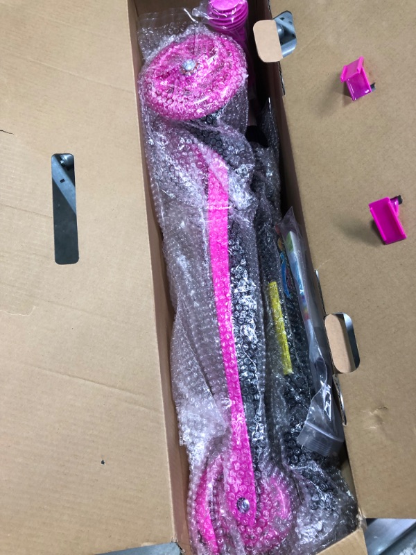 Photo 1 of BELEEV A1 Kick Scooter for Kids, 3 Wheel Scooter for Toddlers Girls Boys, PU Light-Up Wheels, 4 Adjustable Height, Lean to Steer, Non-Slip Deck, Lightweight Three Wheel Scooter for Children Ages 2-6 Pink