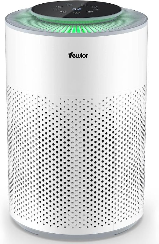 Photo 1 of  Air Purifier for Home Allergies Pets Hair in Bedroom, H13 True HEPA Filter, Covers Up to 1095 Sq.Foot Powered by 33W High Torque Motor, Remove 99.97% Dust Smoke, 0.3 Microns, Core 300, White