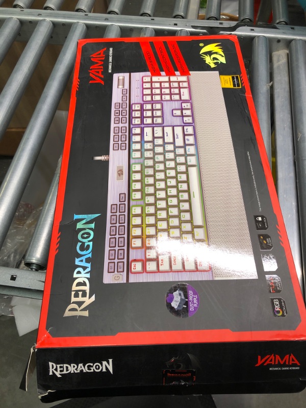 Photo 2 of Redragon K550 Mechanical Gaming Keyboard, RGB LED Backlit with Brown Switches, Macro Recording, Wrist Rest, Volume Control, Full Size, Yama, USB Passthrough for Windows PC Gamer (White)