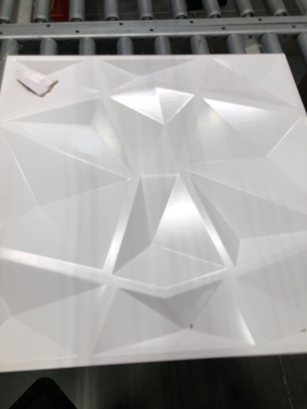 Photo 1 of Art3d Textures 3D Wall Panels White Diamond Design Pack of 12 Tiles 32 Sq Ft (PVC)