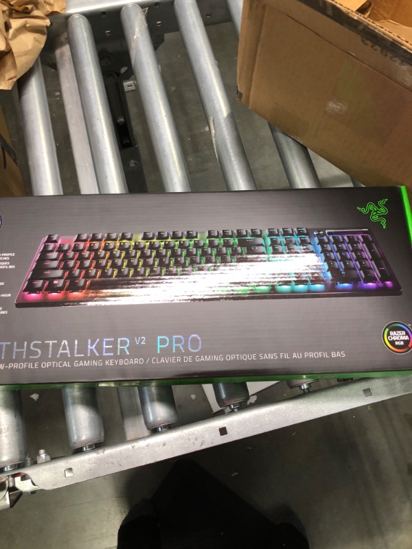 Photo 3 of Razer DeathStalker V2 Pro Wireless Gaming Keyboard: Low-Profile Optical Switches - Clicky Purple - HyperSpeed Wireless & Bluetooth 5.0-40 Hr Battery - Ultra-Durable Coated Keycaps - Chroma RGB DeathStalker V2 Pro Clicky Optical Switch