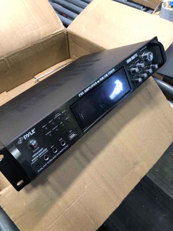 Photo 4 of **incomplete** Pyle Bluetooth Hybrid Amplifier Receiver - Home Theater Pre-Amplifier with Wireless Streaming Ability, MP3/USB/SD/AUX/FM Radio (3000 Watt) -- sell for parts only