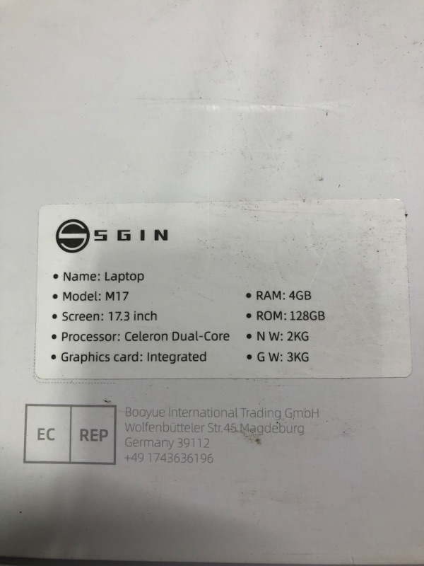 Photo 3 of SGIN 17 Inch Laptop, 4GB RAM 128GB SSD Computer, Windows 11 Laptops with IPS Display, Intel Celeron N4020 Dual-Core Processor(Up to 2.8GHz), Mini HDMI, Webcam, Dual Wi-Fi, 512GB Expansion