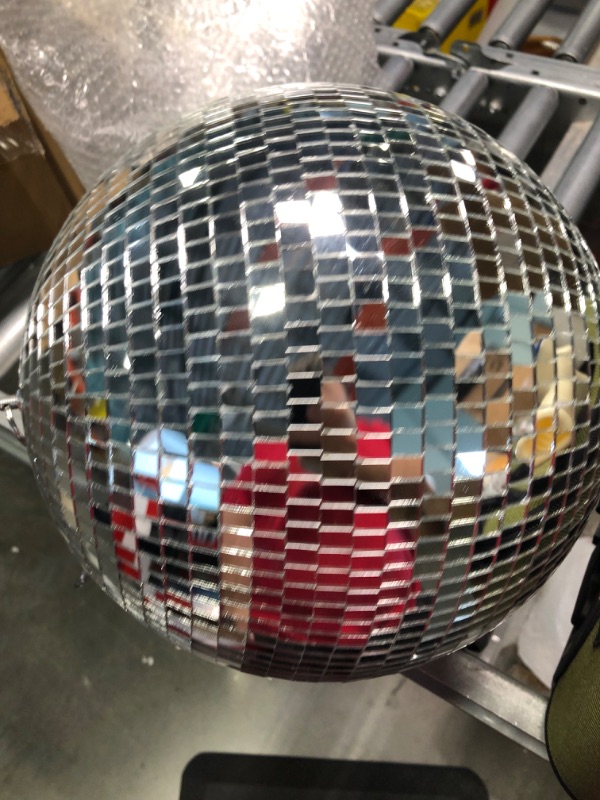 Photo 4 of 4 pack Large Disco Ball Silver Hanging Disco Balls Reflective Mirror Ball Ornament for Party Holiday Wedding Dance and Music Festivals Decor Club Stage Props DJ Decoration (12 Inch, 3 Inch)
