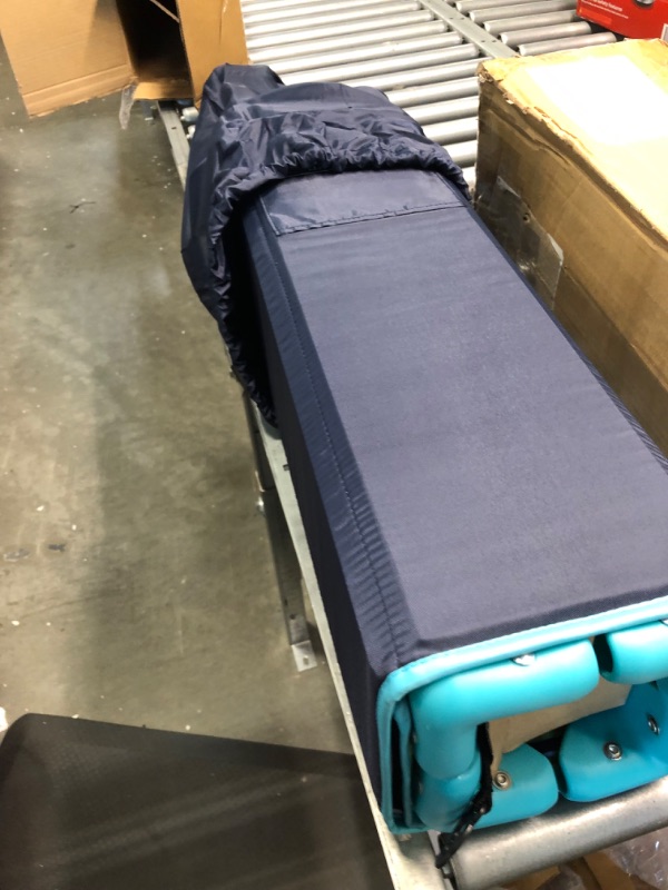 Photo 1 of Dream On Me Zodiak Portable Playard in Navy, Lightweight, Packable and Easy Setup Baby Playard, Breathable Mesh Sides and Soft Fabric - Comes with a Removable Padded Mat
