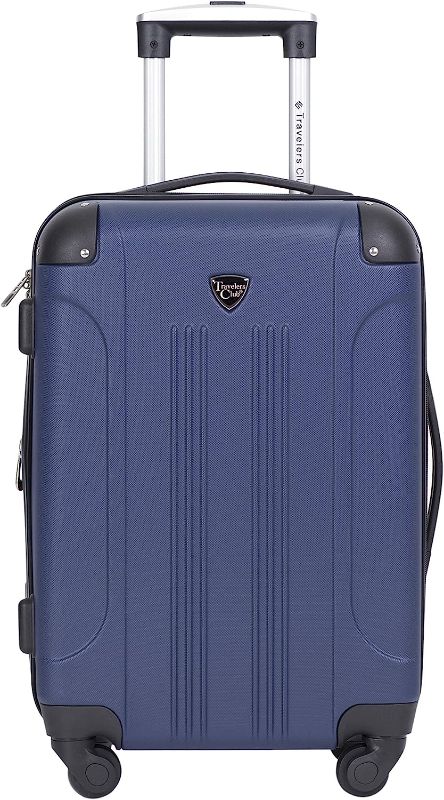 Photo 1 of Travelers Club Chicago Hardside Expandable Spinner Luggages, Navy Blue, Carry-On
