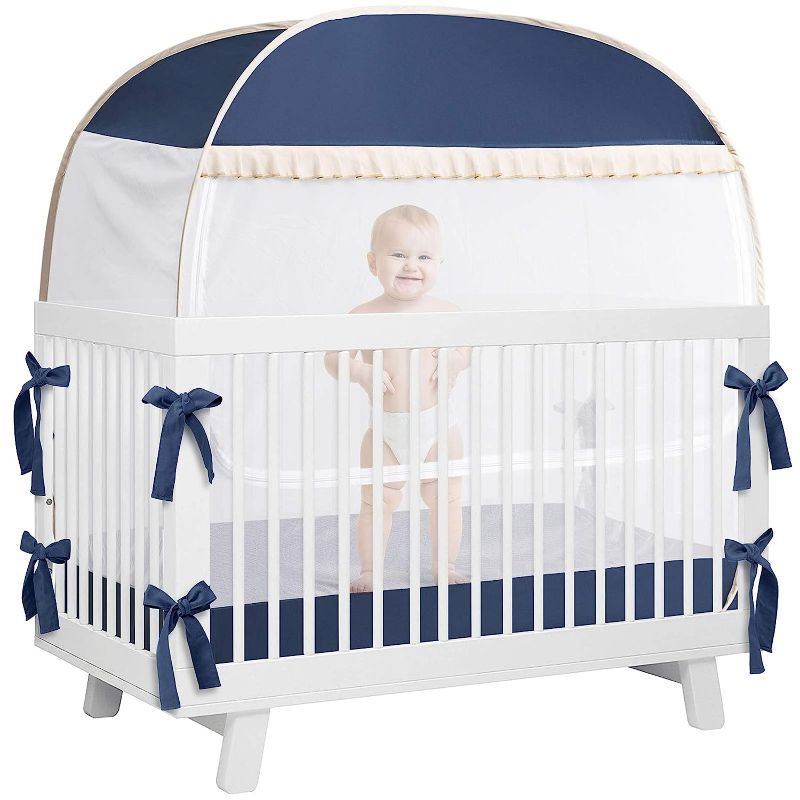 Photo 1 of L RUNNZER Baby Safety Crib Tent,Safety Pop Up Tent for Baby Crib,Crib Tent Cover to Keep Baby from Climbing Out and Mosquito bite
