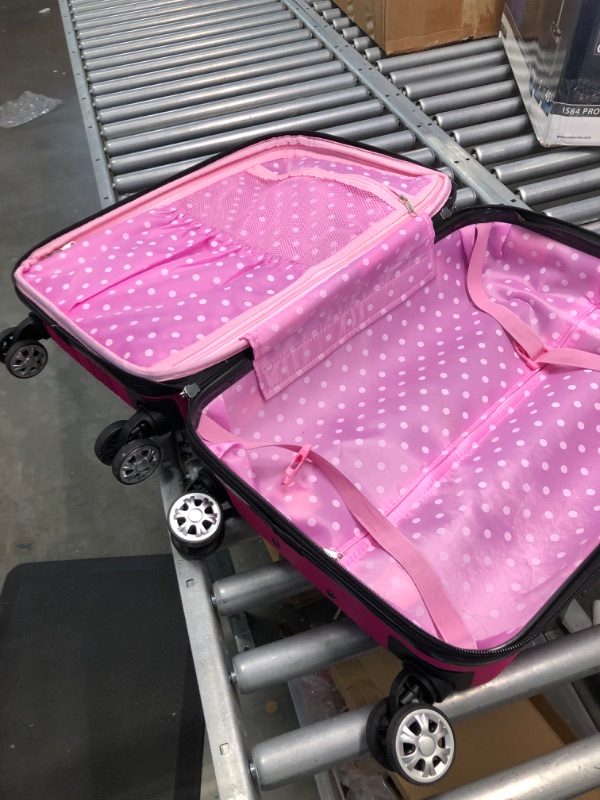 Photo 3 of Rockland Melbourne Hardside Expandable Spinner Wheel Luggage, Pink, Carry-On 20-Inch
