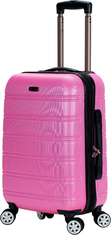 Photo 1 of Rockland Melbourne Hardside Expandable Spinner Wheel Luggage, Pink, Carry-On 20-Inch
