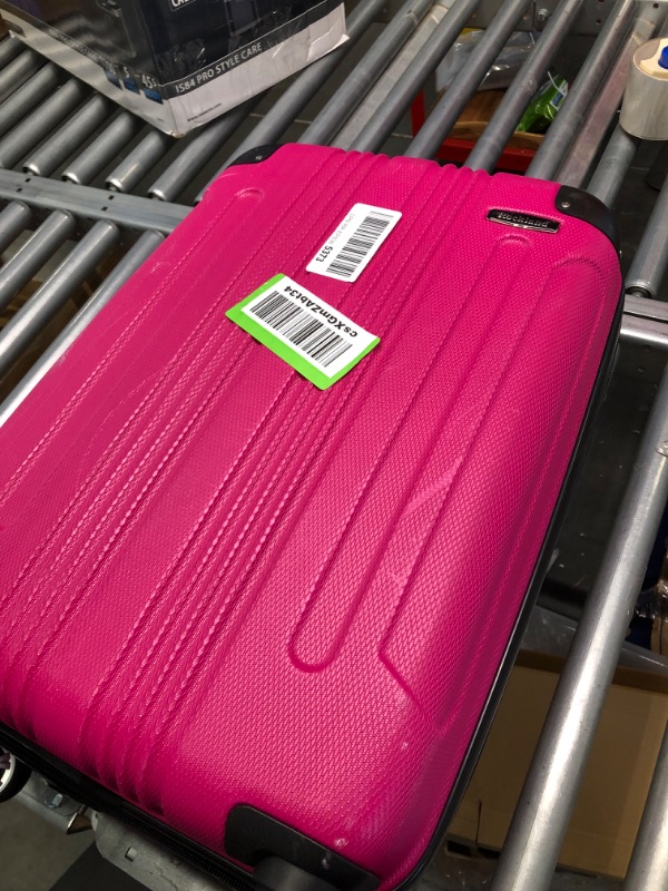 Photo 4 of Rockland Melbourne Hardside Expandable Spinner Wheel Luggage, Pink, Carry-On 20-Inch
