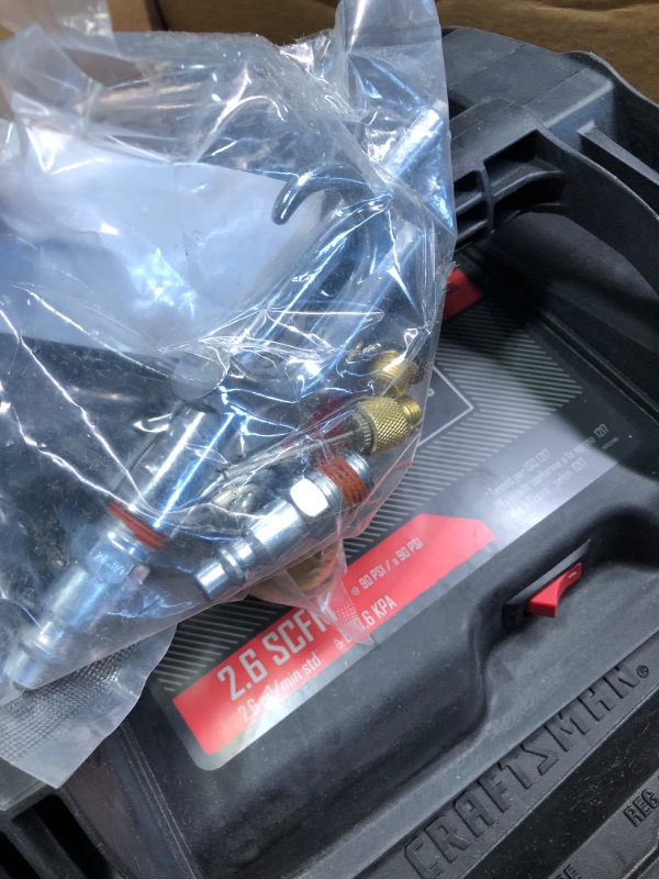 Photo 1 of CRAFTSMAN Air Compressor, 6 Gallon, Pancake, Oil-Free with 13 Piece Accessory Kit (CMEC6150K)