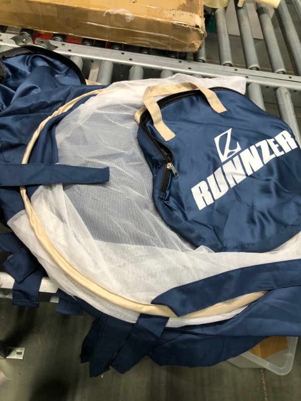 Photo 1 of L RUNNZER Baby Safety Crib Tent,Safety Pop Up Tent for Baby Crib,Crib Tent Cover to Keep Baby from Climbing Out and Mosquito bite Navy Blue Crib Tent