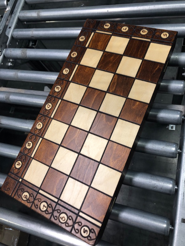 Photo 1 of Beautiful Handcrafted Wooden Chess Set with Wooden Board and Handcrafted Chess Pieces - Gift idea Products (18.5" (47 cm))