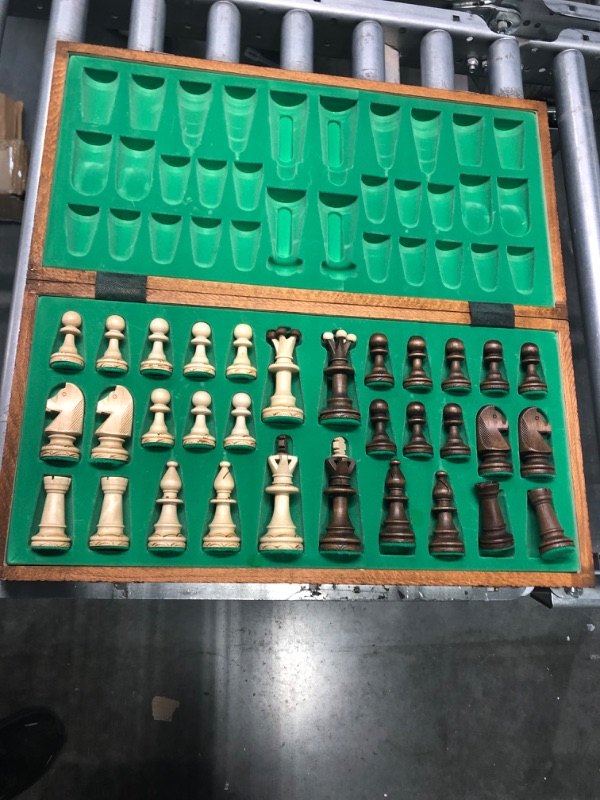 Photo 1 of Beautiful Handcrafted Wooden Chess Set with Wooden Board and Handcrafted Chess Pieces - Gift idea Products (18.5" (47 cm))