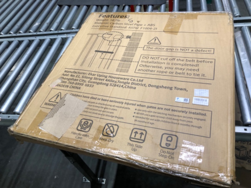 Photo 1 of Mom's Choice Awards Winner-Cumbor 29.5-57" Baby Gate for Stairs, Extra Wide Dog Gate for Doorways, Pressure Mounted Walk Through Safety Child Gate for Kids Toddler, Tall Pet Puppy Fence Gate, White 30.5" Tall x 57" Wide White