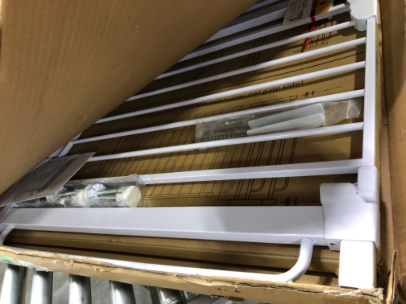 Photo 1 of Mom's Choice Awards Winner-Cumbor 29.5-57" Baby Gate for Stairs, Extra Wide Dog Gate for Doorways, Pressure Mounted Walk Through Safety Child Gate for Kids Toddler, Tall Pet Puppy Fence Gate, White 30.5" Tall x 57" Wide White