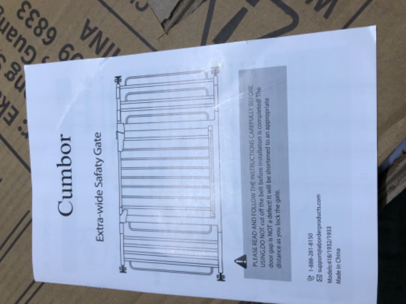 Photo 1 of Mom's Choice Awards Winner-Cumbor 29.5-57" Baby Gate for Stairs, Extra Wide Dog Gate for Doorways, Pressure Mounted Walk Through Safety Child Gate for Kids Toddler, Tall Pet Puppy Fence Gate, White 30.5" Tall x 57" Wide White