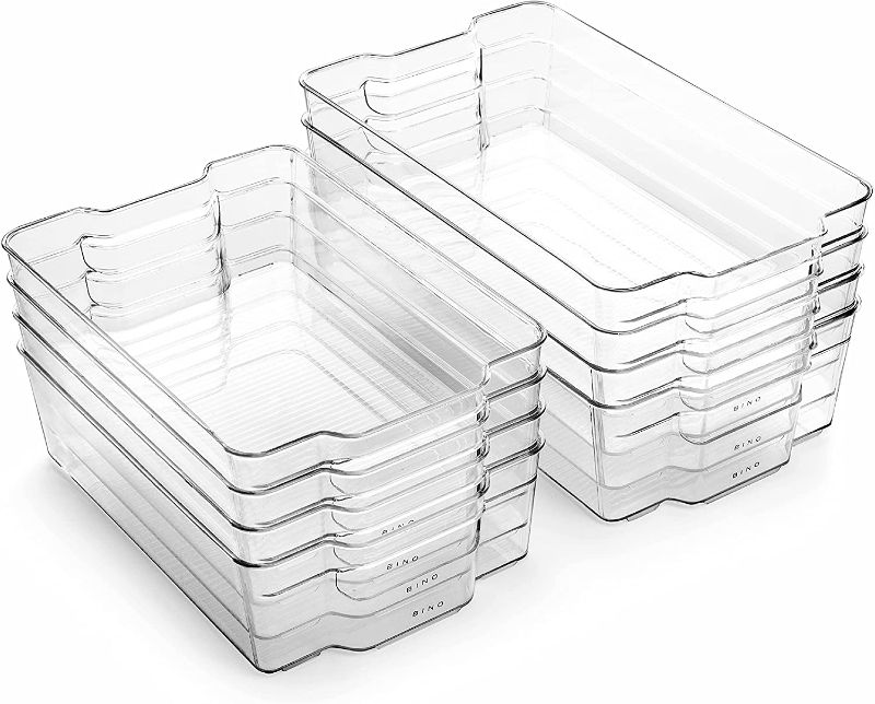 Photo 1 of 
BINO | Stackable Plastic Storage Bins - 8 Pack | THE STACKER COLLECTION | Multi-Use Organizer Bins | BPA-Free | Pantry Organization | Home Organization |...