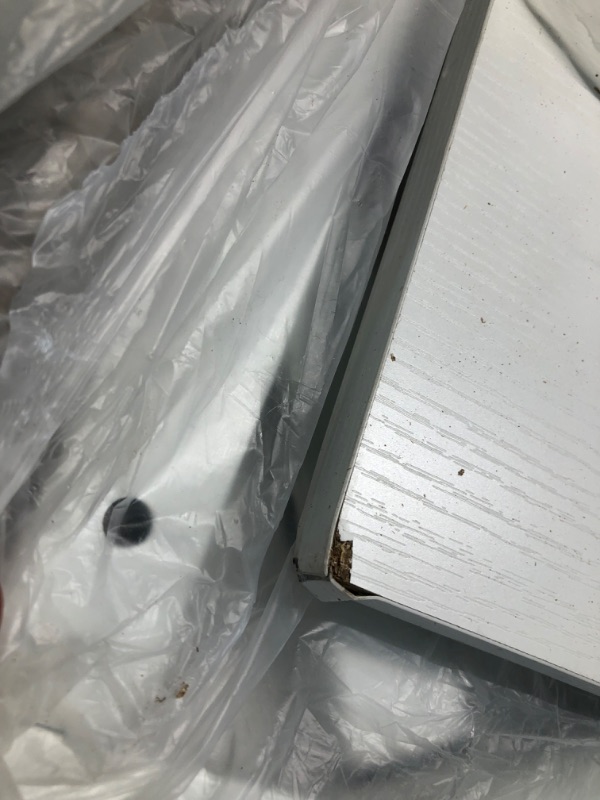 Photo 1 of ODK Computer Desk with Adjustable Monitor Shelves, 63 inch Home Office Desk with Monitor Stand, Writing Desk, Study Workstation with 3 Heights (10cm, 13cm, 16cm), White + White Leg 63 inch White + White Leg